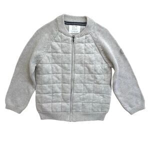 Zara Baby Knot Zip Up Sweater Jacket Beige Size 3/4